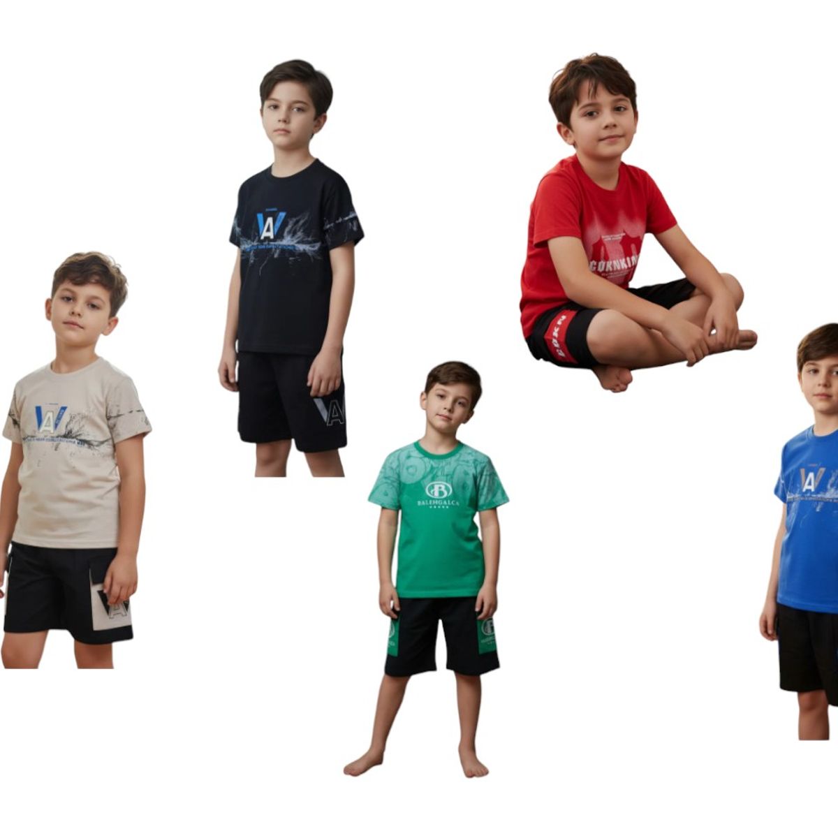 AGW - Pack 3 Pijamas Niño Manga Corta Diseños Variados