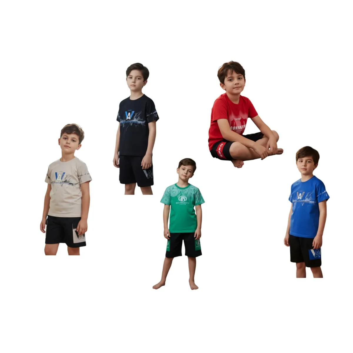 AGW - Pack 3 Pijamas Niño Manga Corta Diseños Variados