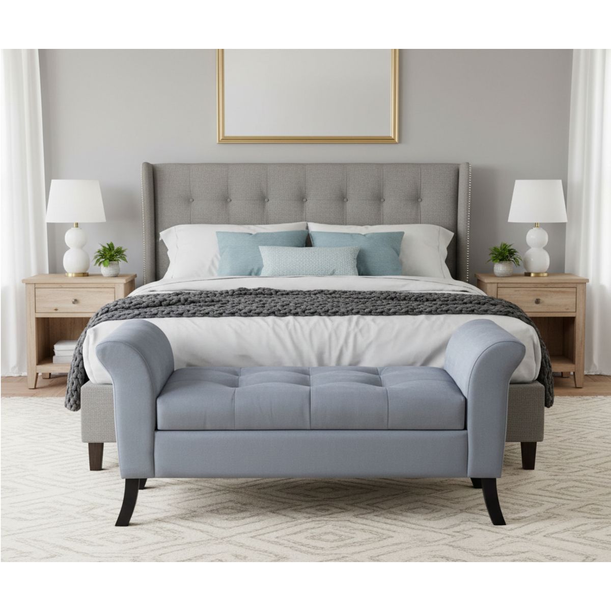 GENERICO - Banqueta Baúl Verona Color Gris