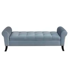 GENERICO - Banqueta Baúl Alejandria Color Gris Tamaño King 170x45x60cm