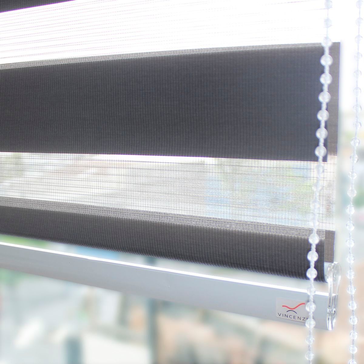 VINCENZI - Cortina Roller Duo 2 X 2.4M Gris Y Beige Vincenzi