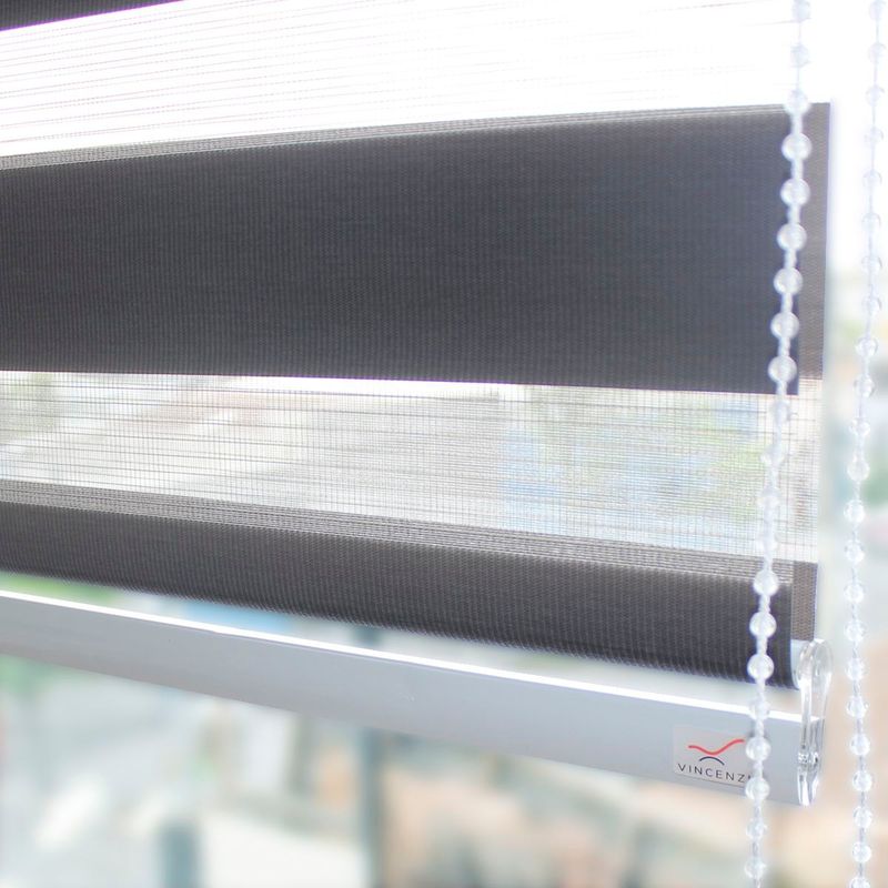 VINCENZI - Cortina Roller Duo 2 X 2.4M Gris Y Beige Vincenzi