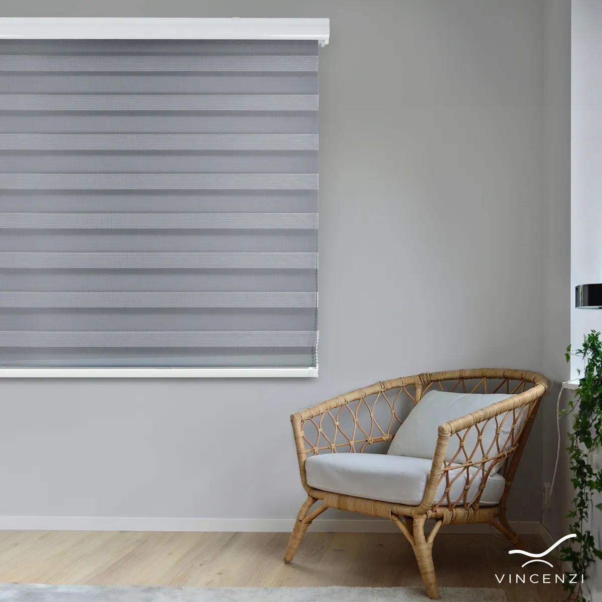 VINCENZI - Cortina Roller Duo Gris 240x240 cm