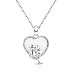GENERICO - Collar plata 925 gato opalo mujer regalo gatito
