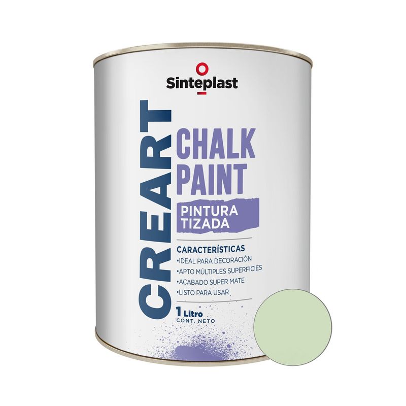 SINTEPLAST - Pintura Tizada para Melamina Verde Pacífico 1 LT