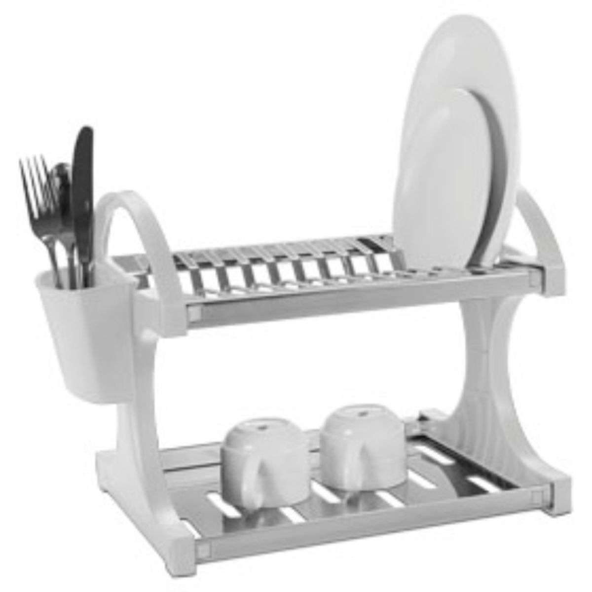 BRINOX - ESCURRE PLATOS 12 PLATOS EN ACERO INOXIDABLE 2104/200 BLANCO