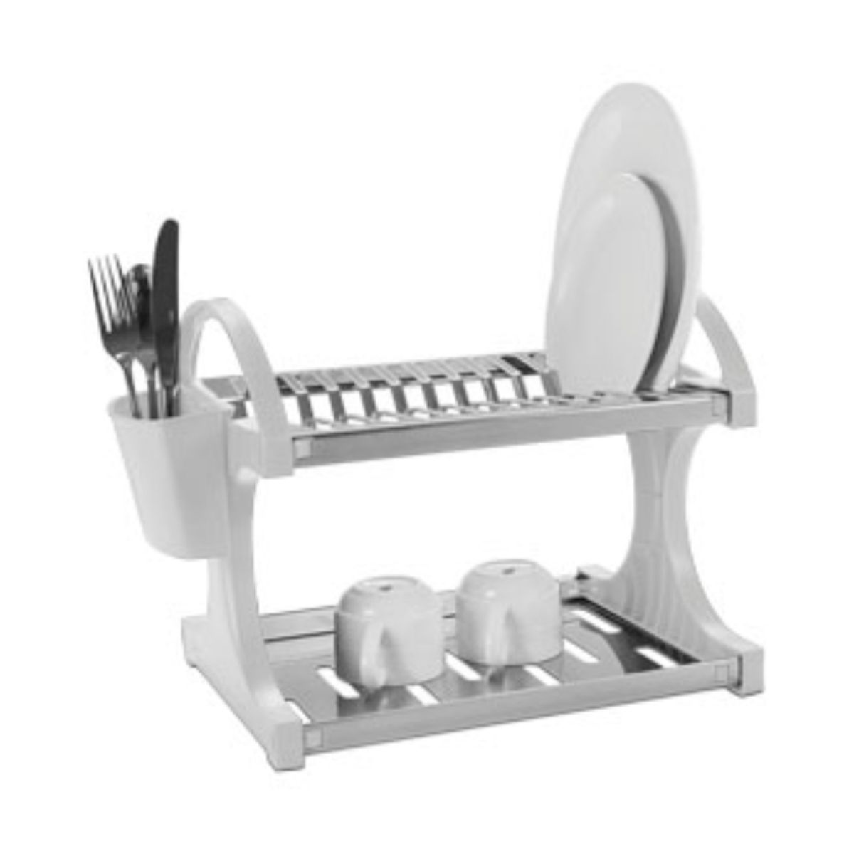 BRINOX - ESCURRE PLATOS 12 PLATOS EN ACERO INOXIDABLE 2104/200 BLANCO