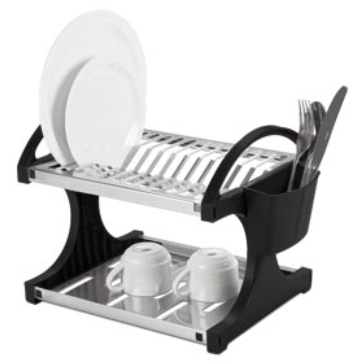 BRINOX - ESCURRE PLATOS 12 PLATOS EN ACERO INOXIDABLE  NEGRO 2104/210