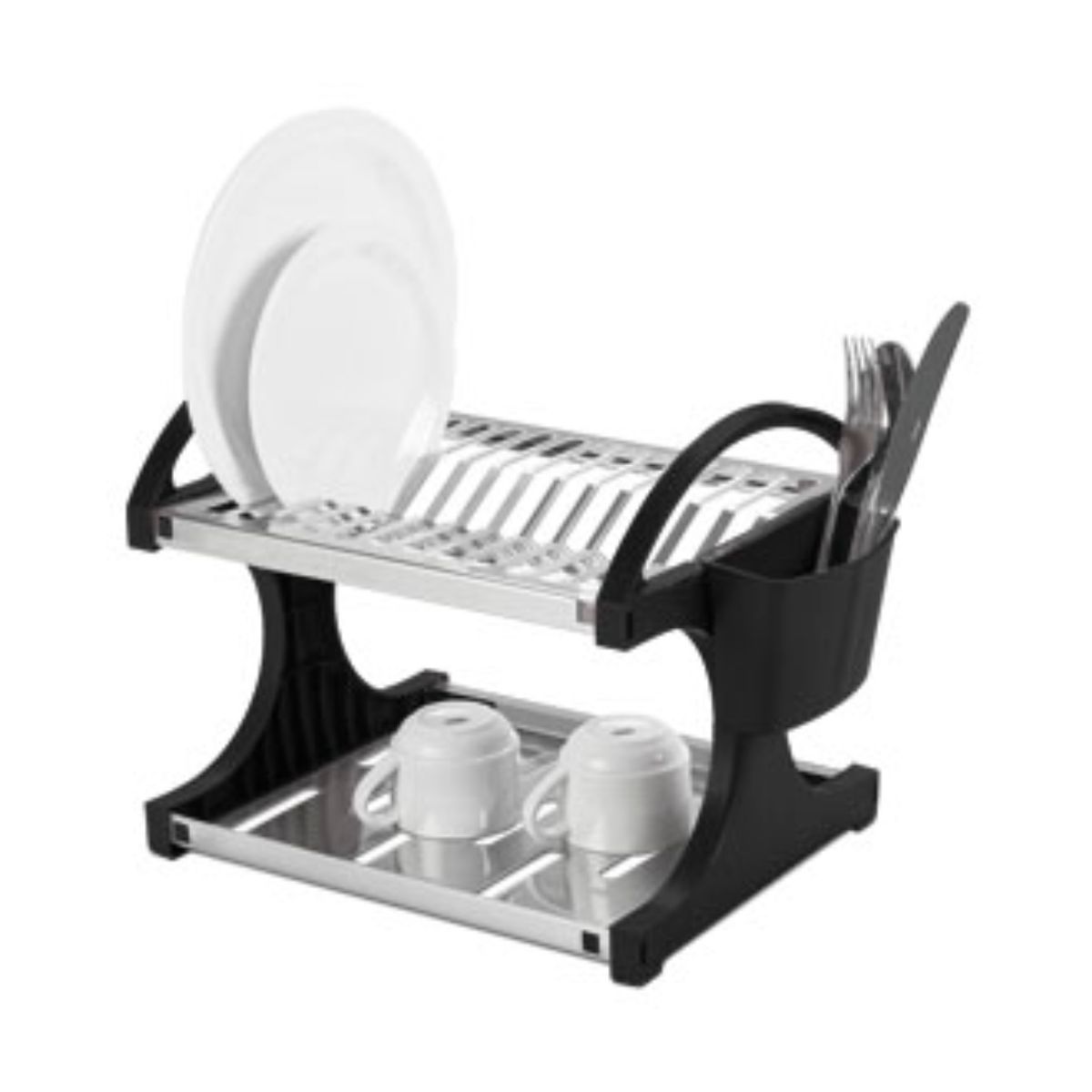 BRINOX - ESCURRE PLATOS 12 PLATOS EN ACERO INOXIDABLE  NEGRO 2104/210