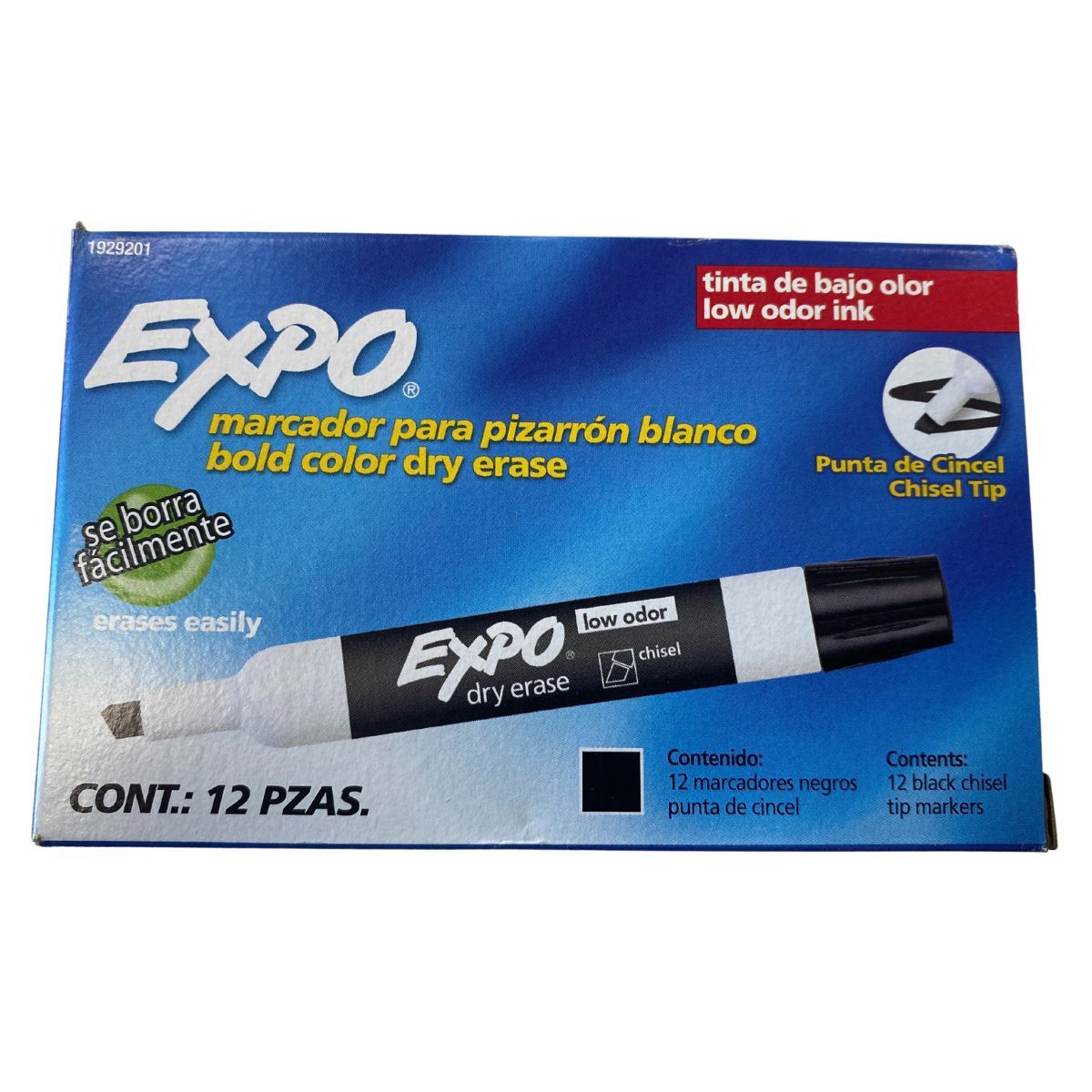 EXPO - Marcador de Pizarra Expo Negro Bold Caja 12 Unidades