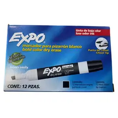 EXPO - Marcador de Pizarra Negro Bold Caja 12 Unidades