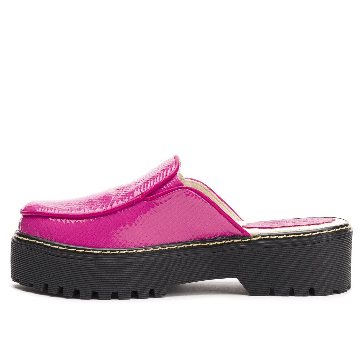 SUAVECITO - Zueco Cuero Boa Fucsia Suavecito
