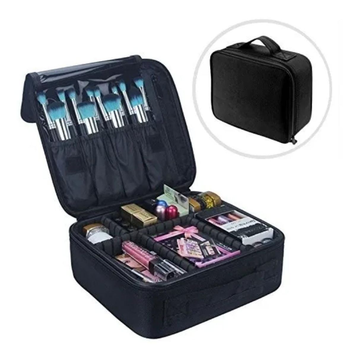 GENERICO - Maleta Pequeña Para Maquillaje Bolso Portatil Viaje NEGRO CHICA