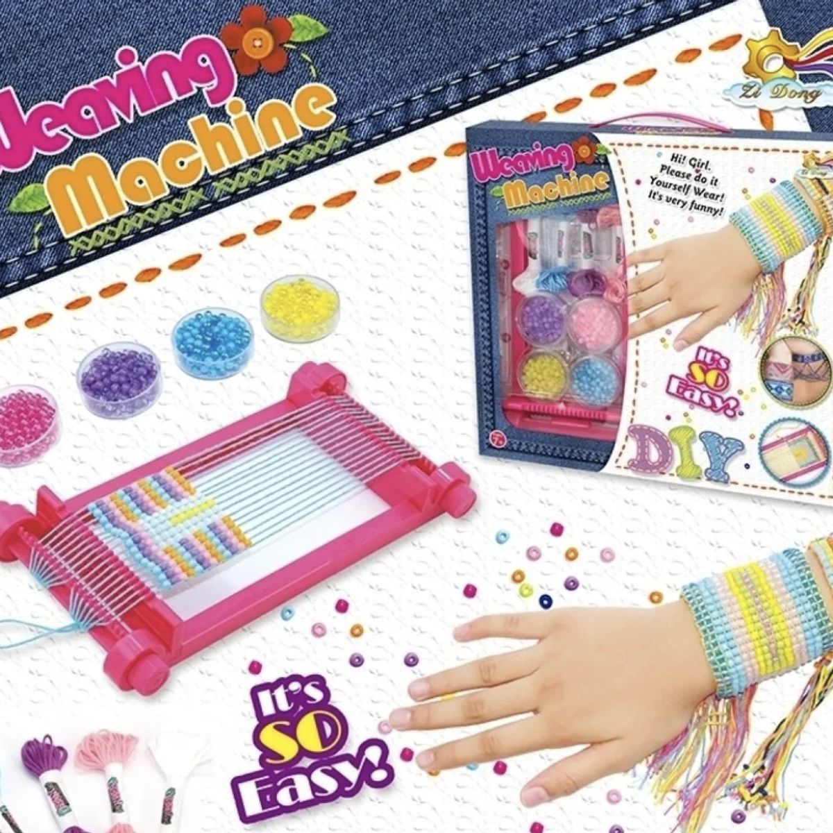 SPACEZAT - Set Mostacillas para Pulseras DIY con Armador Niñas