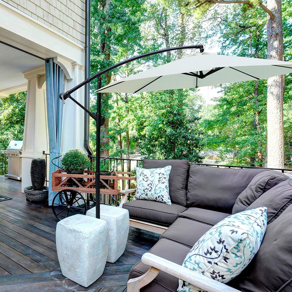 SOMBRATEC - Quitasol lateral colgante 3 m gris claro