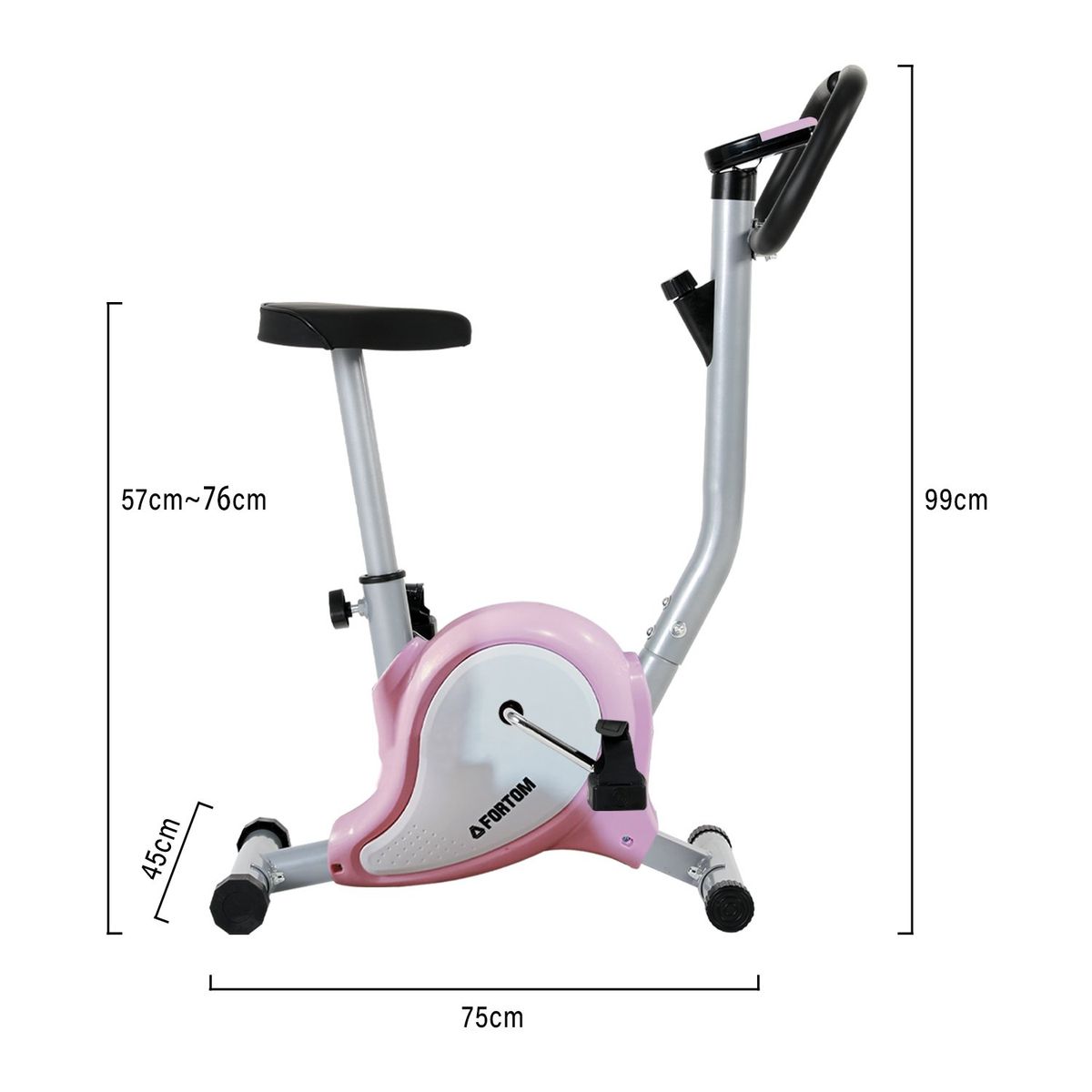 BASKO FITNESS - Bicicleta Estatica Rosada 2.0