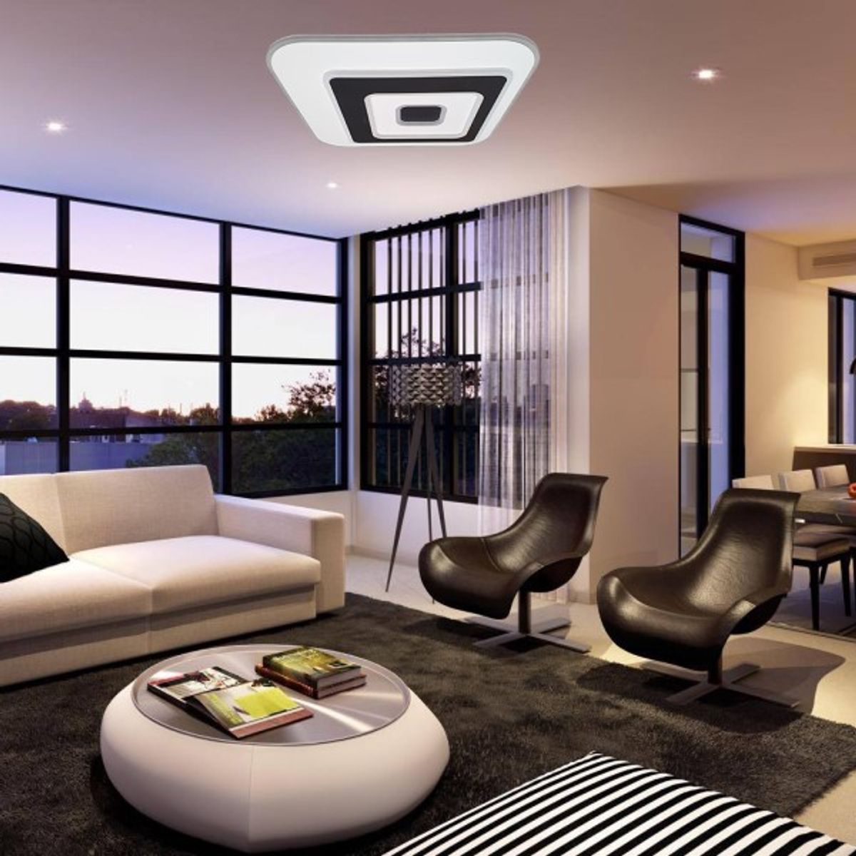 GENERICO - Lampara De Techo Led Multiluz 115w Metal Y Acrilico Cremoto