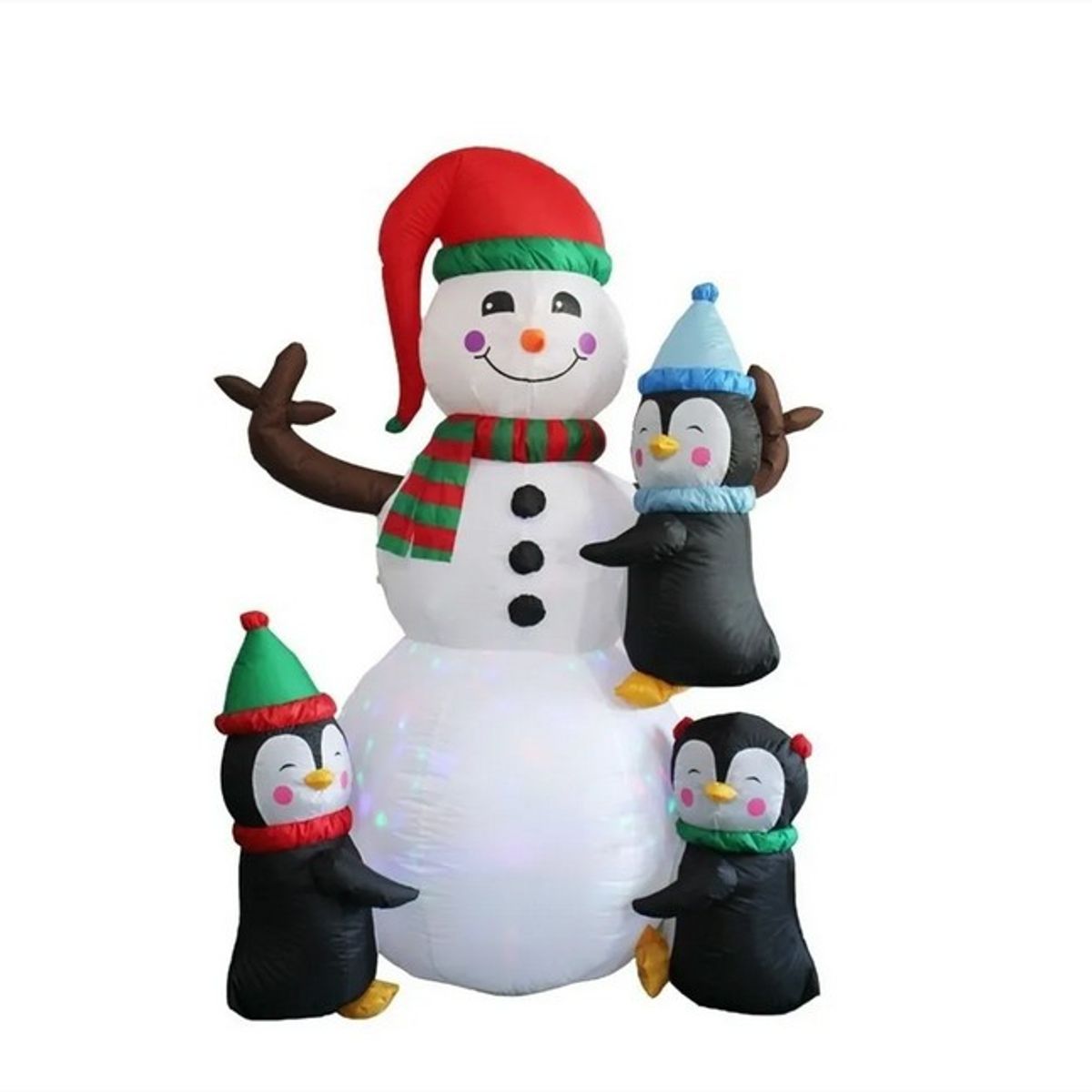 GENERICO - Inflable Navidad Muñeco Nieve Y Pingüinos 180cm Led Adorno