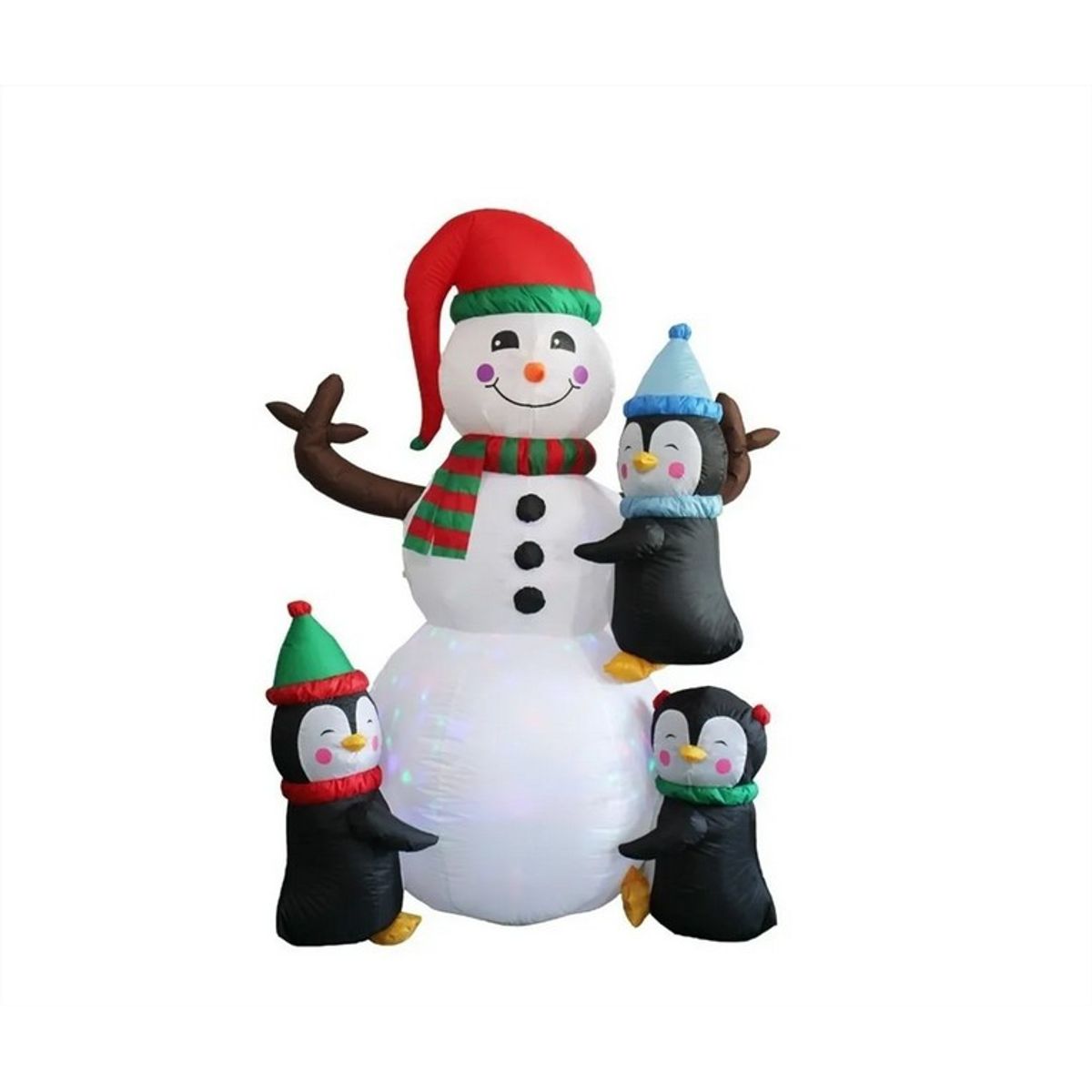 GENERICO - Inflable Navidad Muñeco Nieve Y Pingüinos 180cm Led Adorno