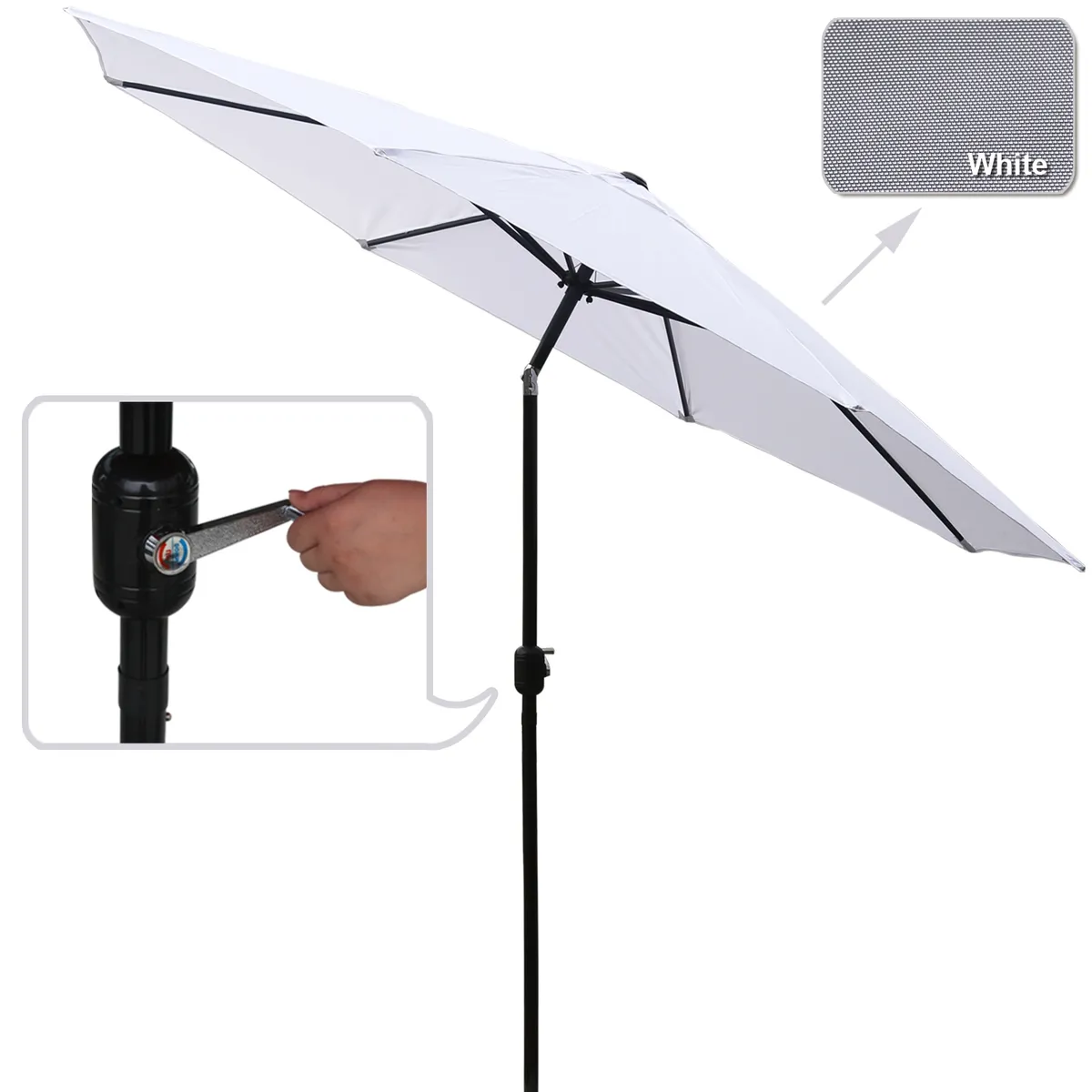 SOMBRATEC - Quitasol blanco 2,7 metros diámetro