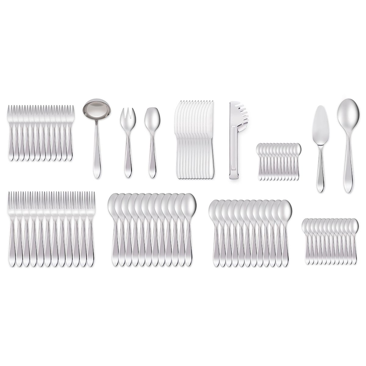 BRINOX - JUEGO DE CUBIERTOS DE ACERO INOXIDABLE BELLAGIO 42 PIEZAS