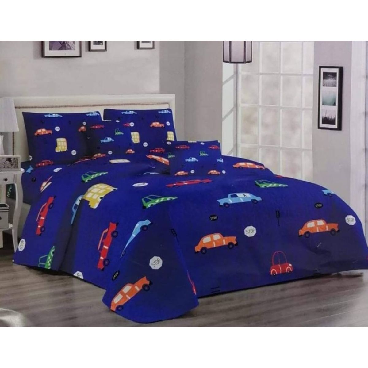 ANGELES DEL HOGAR - Cobertor de verano Quilt Plaza y Media Azul carritos