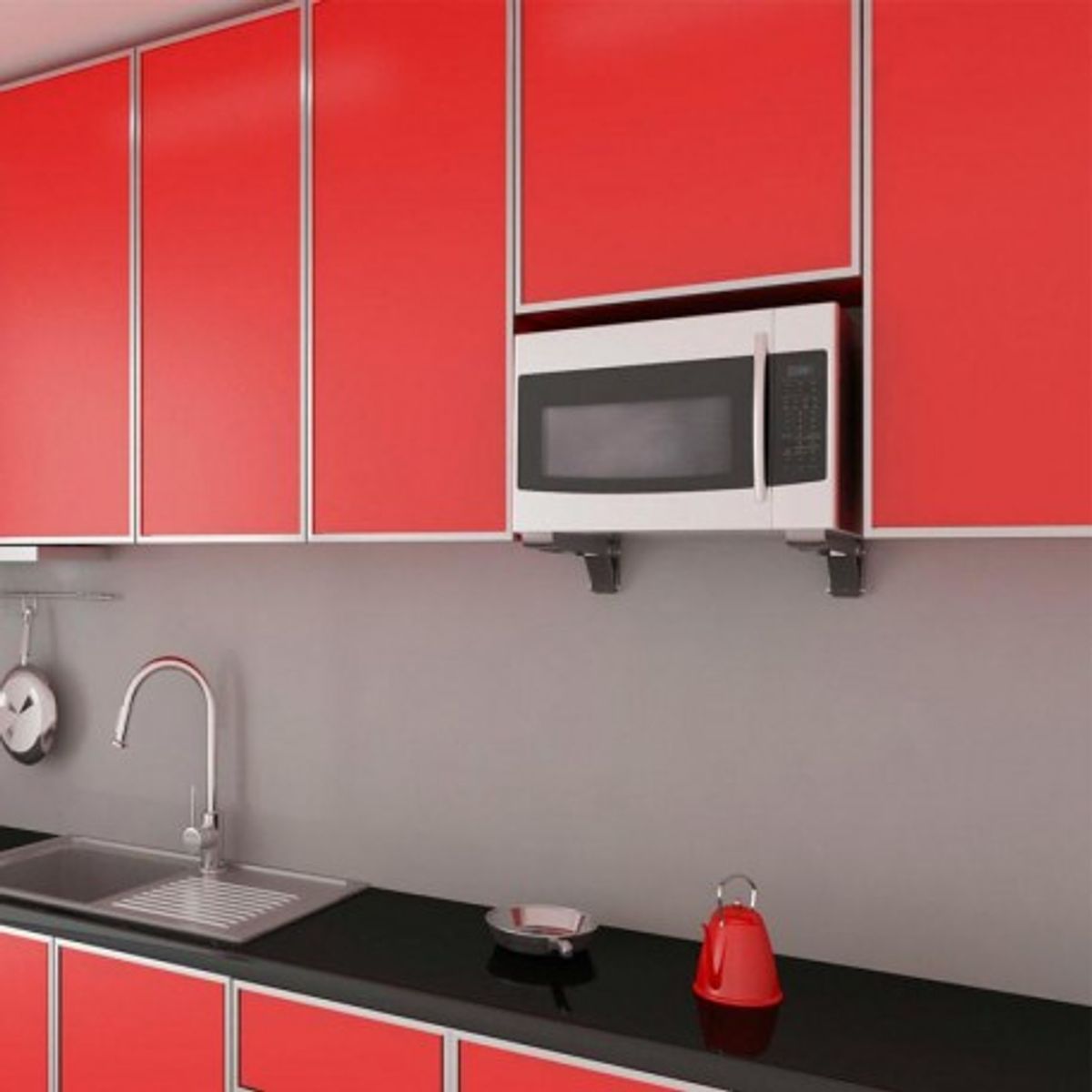 BRASFORMA - Soporte para Microondas Ajustable - 30KG Plata - SBR37 Brasforma