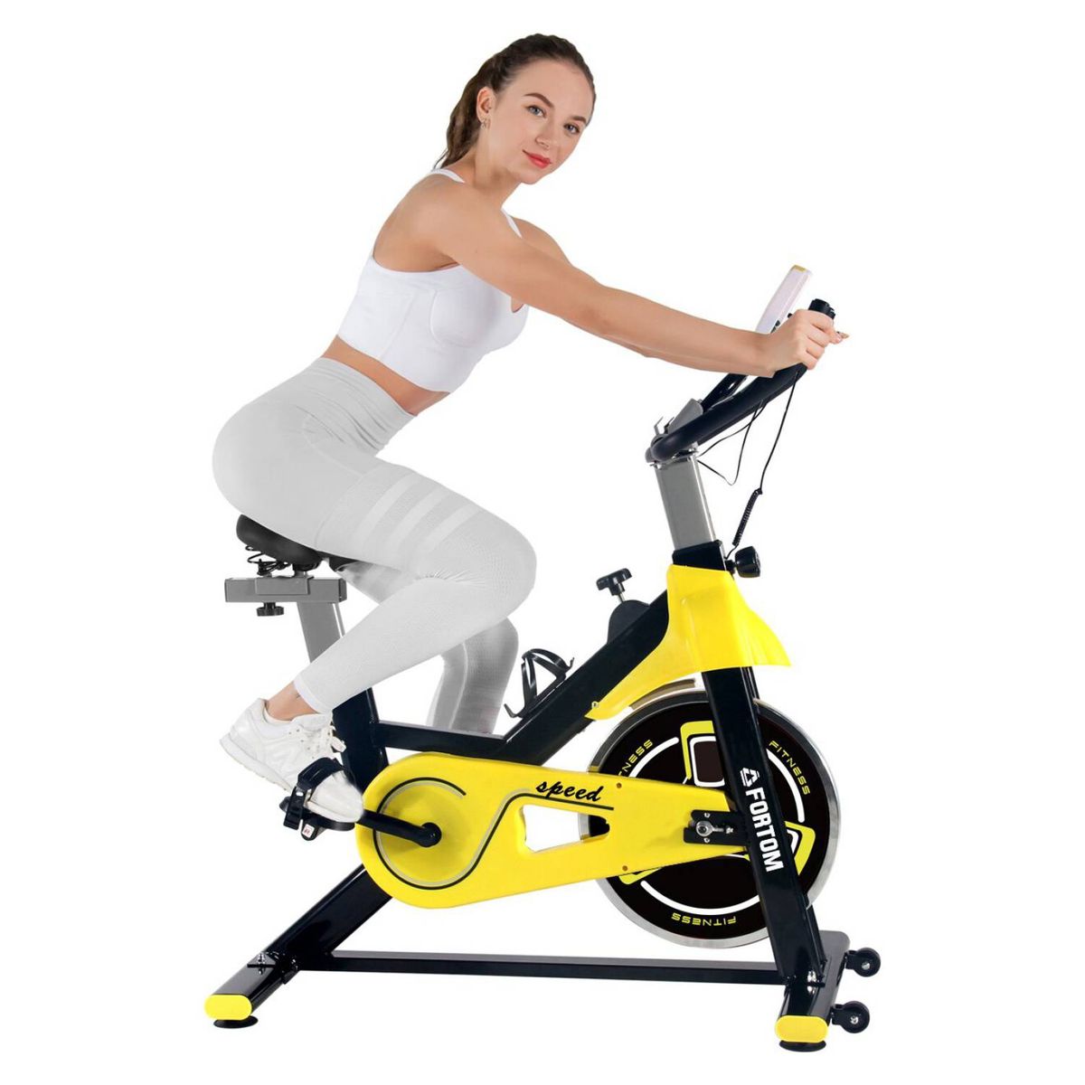FORTOM - Bicicleta Spinning Disco 8 Kg Black/Yellow