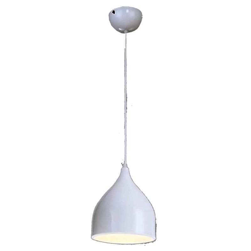 GENERICO - Lampara Colgante Metal Blanca 1 Luz ampolleta incluida