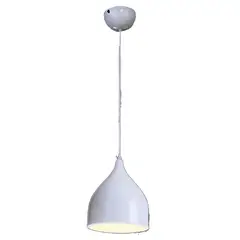 GENERICO - Lampara Colgante Metal Blanca 1 Luz ampolleta incluida