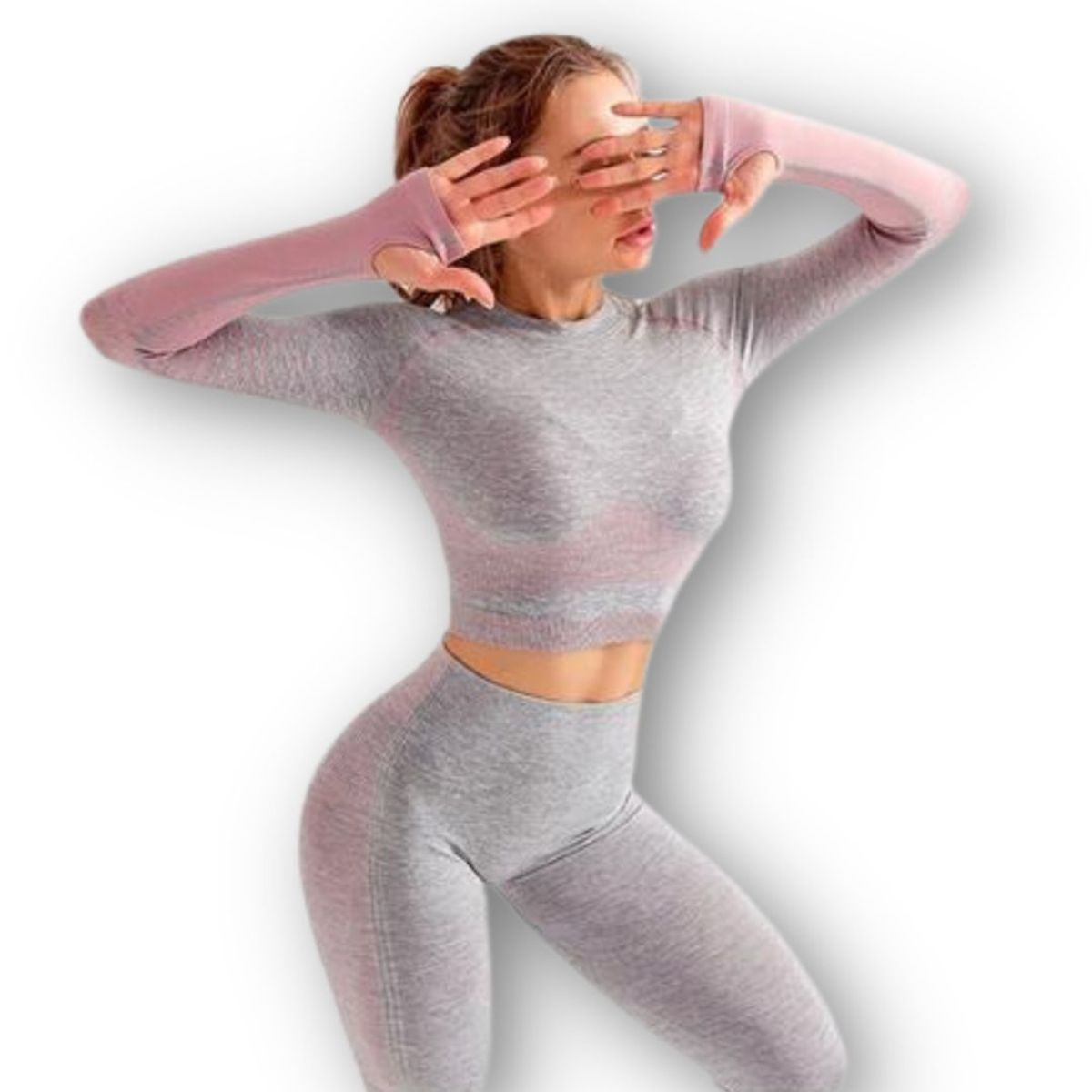 WILD TRAVEL - Conjunto Fitness Gimnasio 2 Piezas Manga Larga Sin Costuras