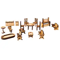 GENERICO - Muebles Interiores Para Maqueta O Casa De Muñeca
