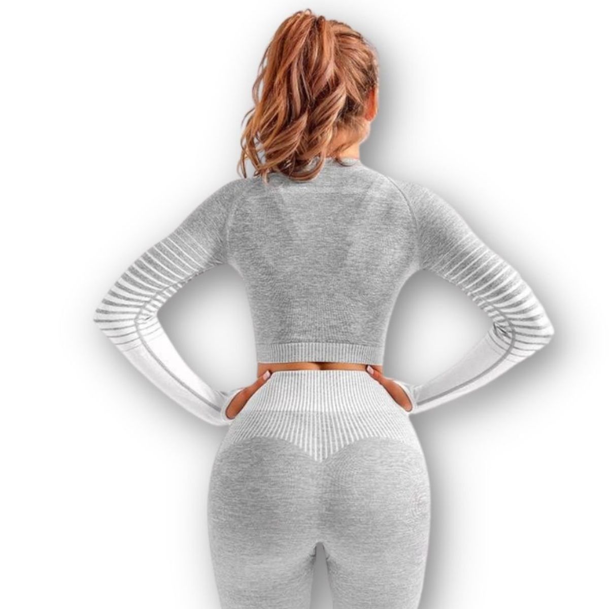 WILD TRAVEL - Conjunto Fitness Gimnasio 2 Piezas Manga Larga Sin Costuras