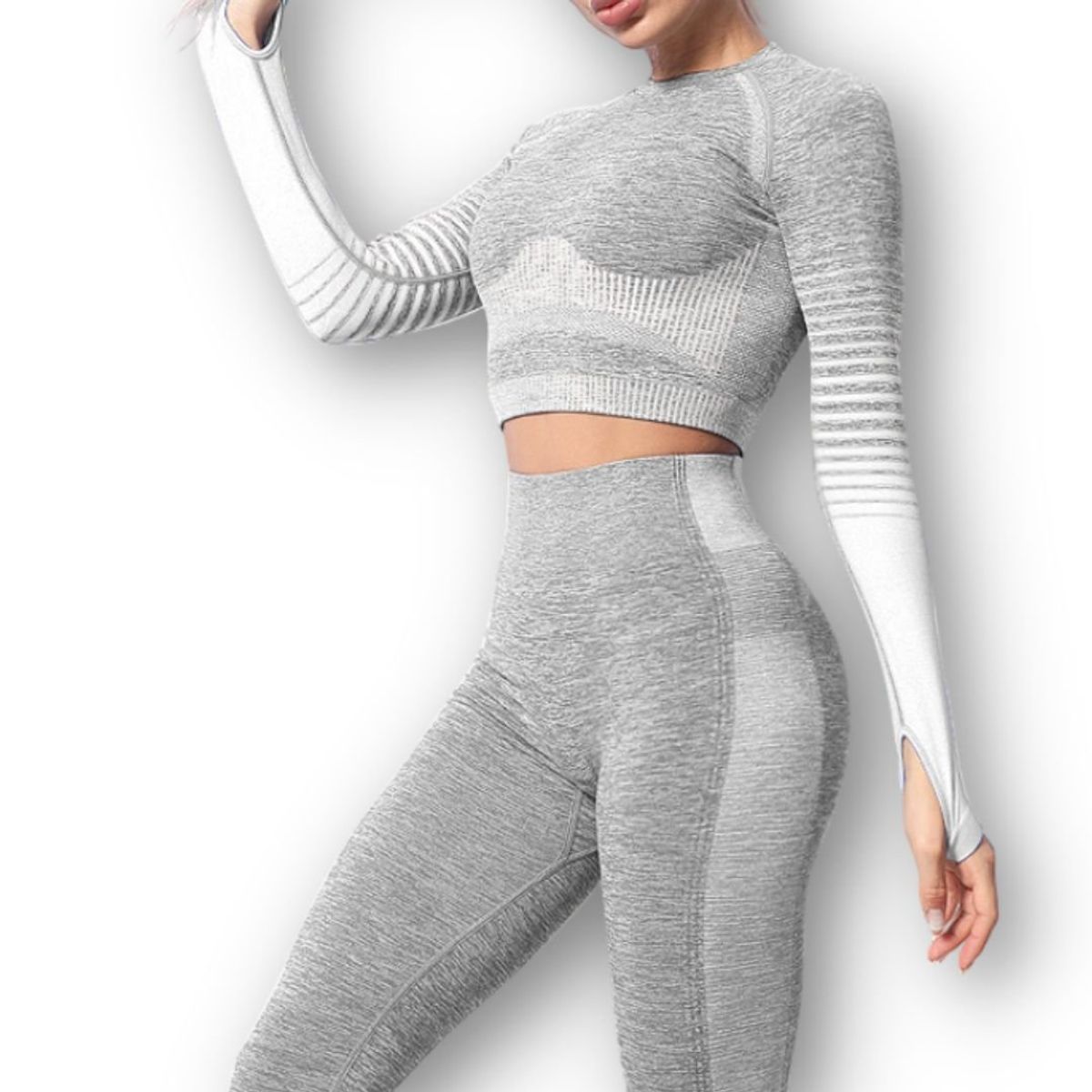 WILD TRAVEL - Conjunto Fitness Gimnasio 2 Piezas Manga Larga Sin Costuras