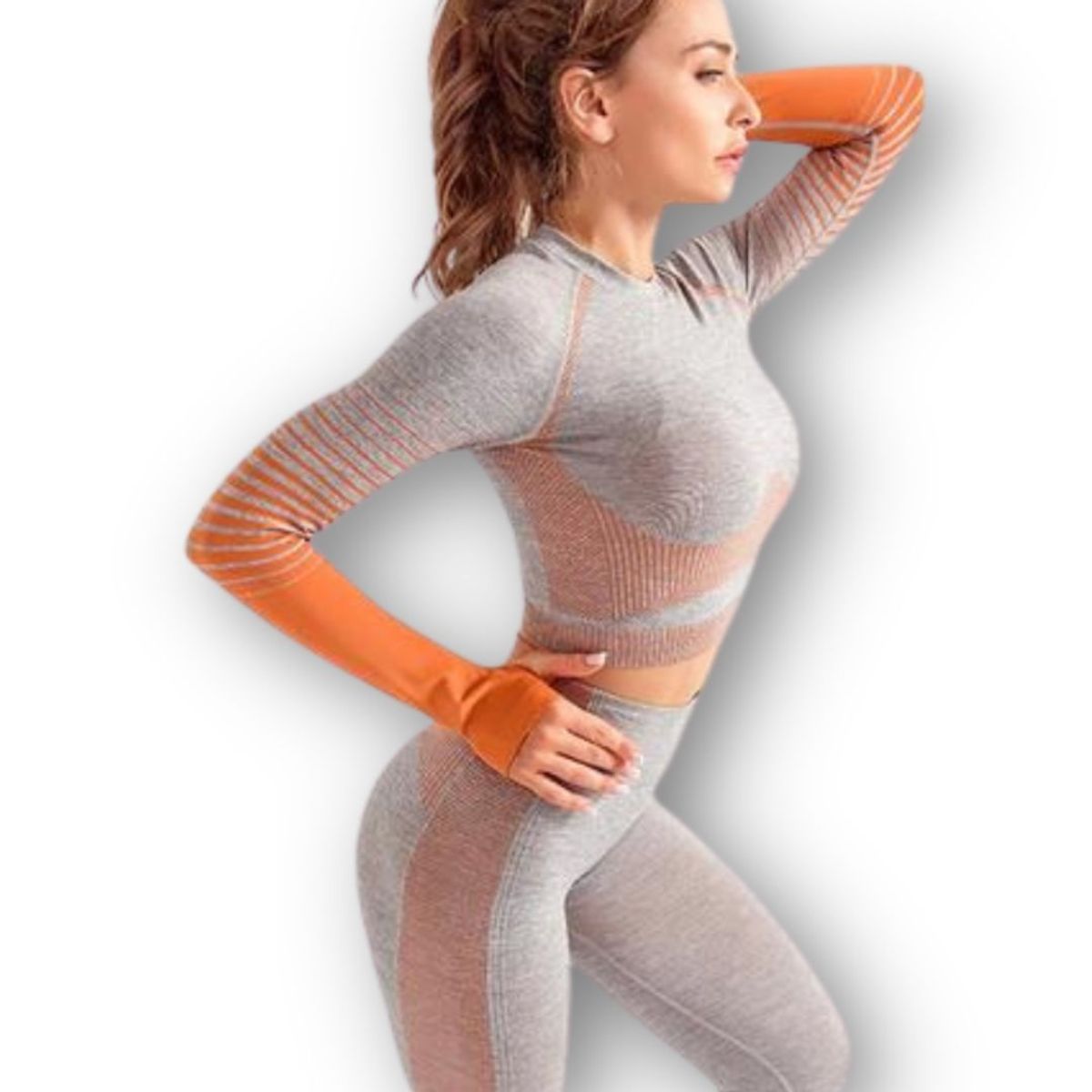 WILD TRAVEL - Conjunto Fitness Gimnasio 2 Piezas Manga Larga Sin Costuras