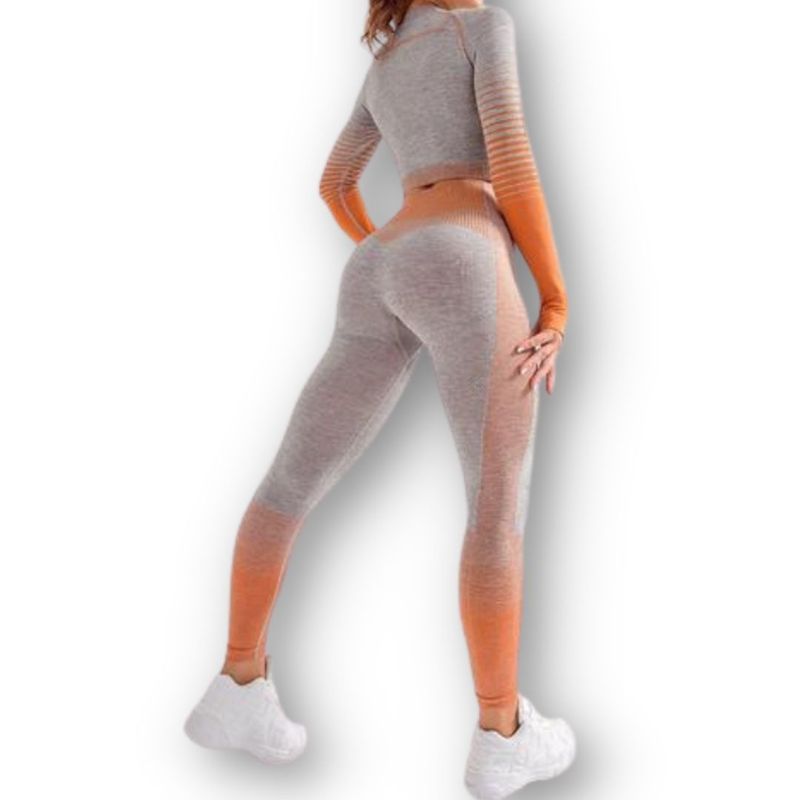 WILD TRAVEL - Conjunto Fitness Gimnasio 2 Piezas Manga Larga Sin Costuras