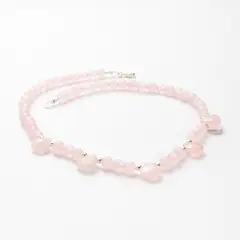 MCPTIENDATALLER - Collar de piedras cuarzo rosa gotas