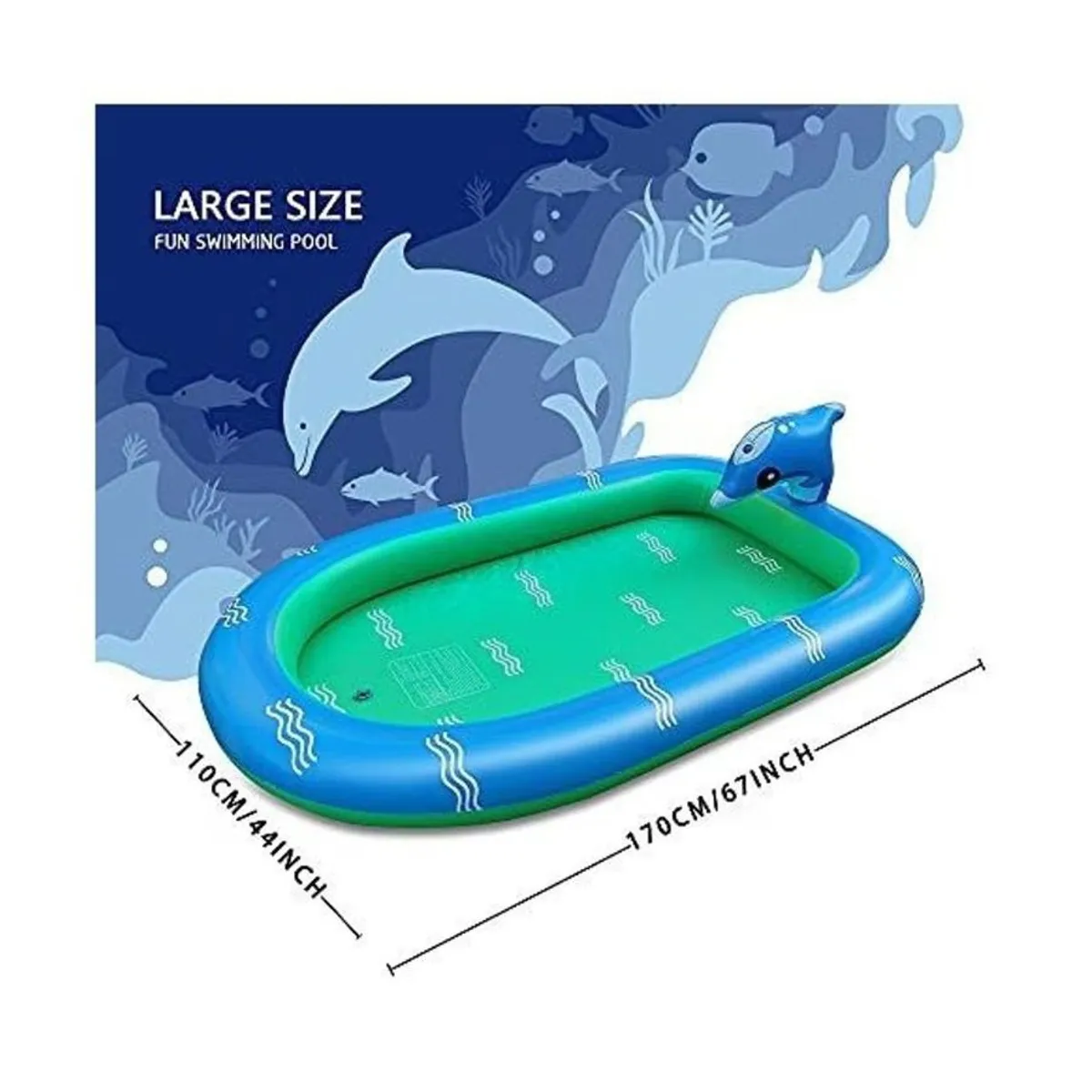 GENERICO - Piscina Inflable con Delfin y Lanza Agua