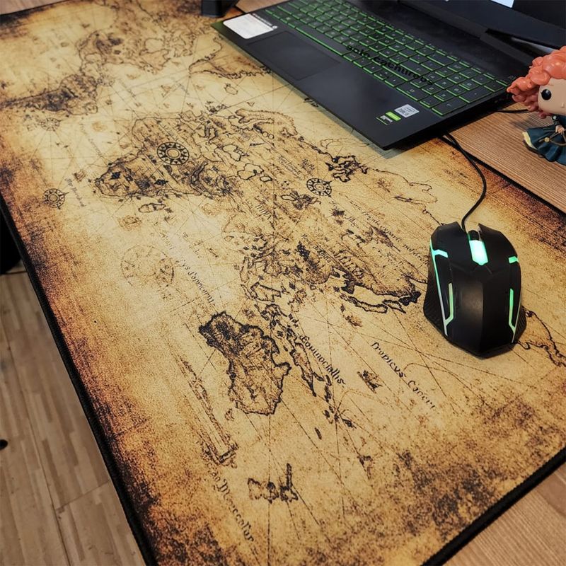 DEFF - Mouse Pad Gamer Mapa Mundi Cafe 90x40