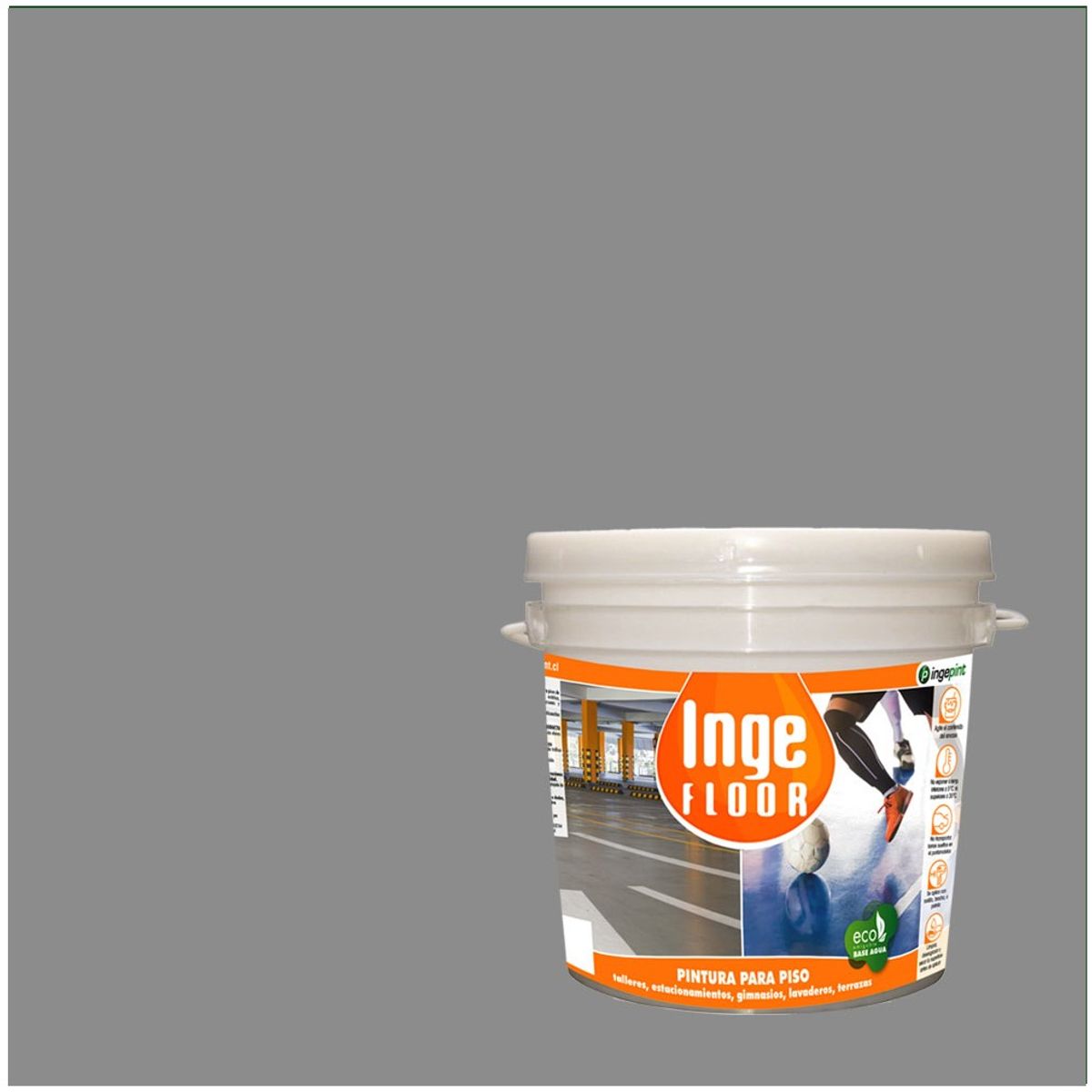 INGEPINT - Pintura para piso base agua 1 gl gris
