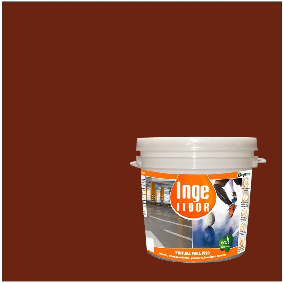 INGEPINT - Pintura para piso base agua 1 gl rojo ladrillo
