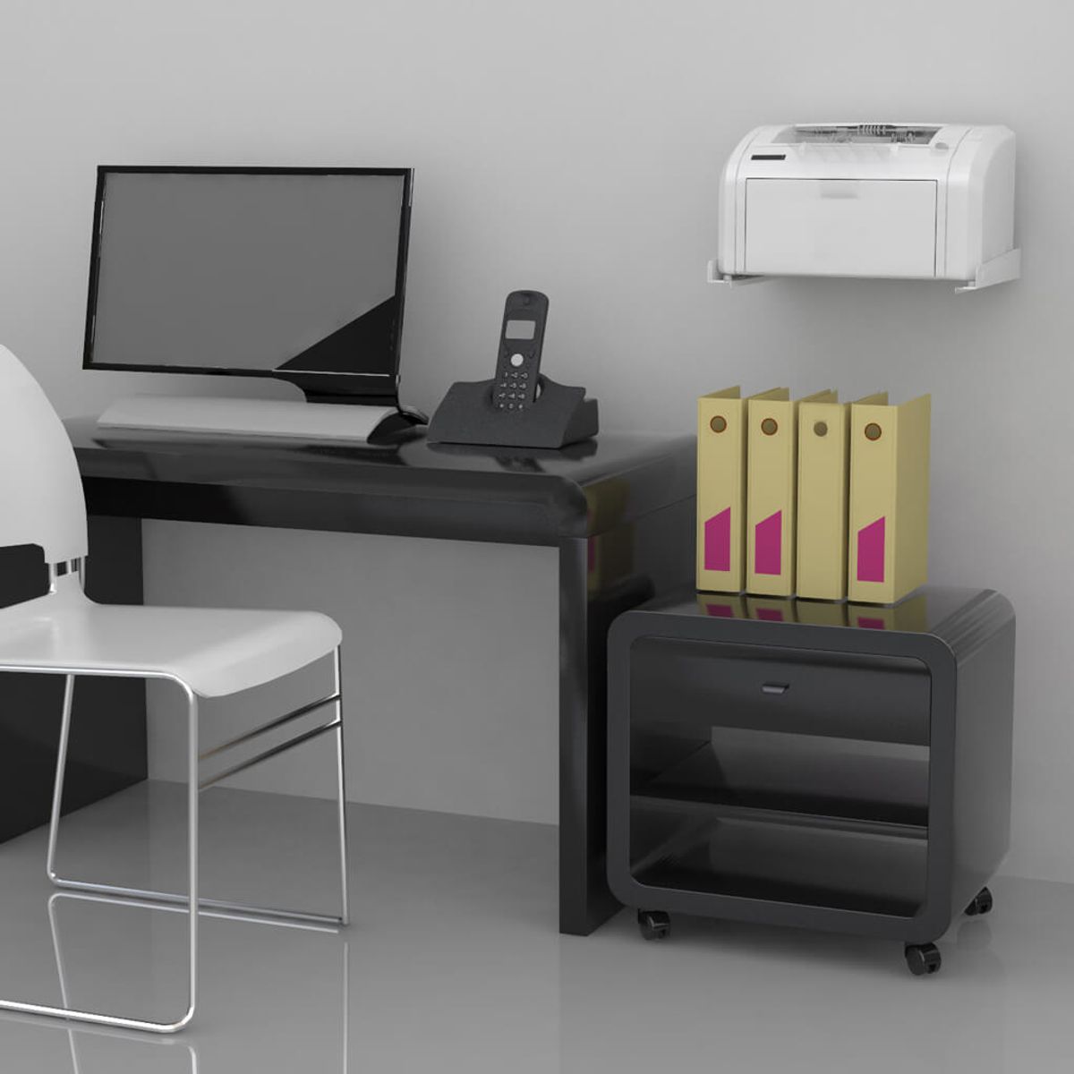 BRASFORMA - Soporte para  MICROONDAS - IMPRESORA  ajustable  BLANCO SBR50 Brasforma