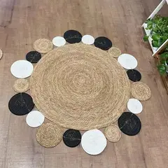 TODOHOGAR SANTIAGO DE CHILE - Alfombra Redonda de Yute 118cm 9530-7