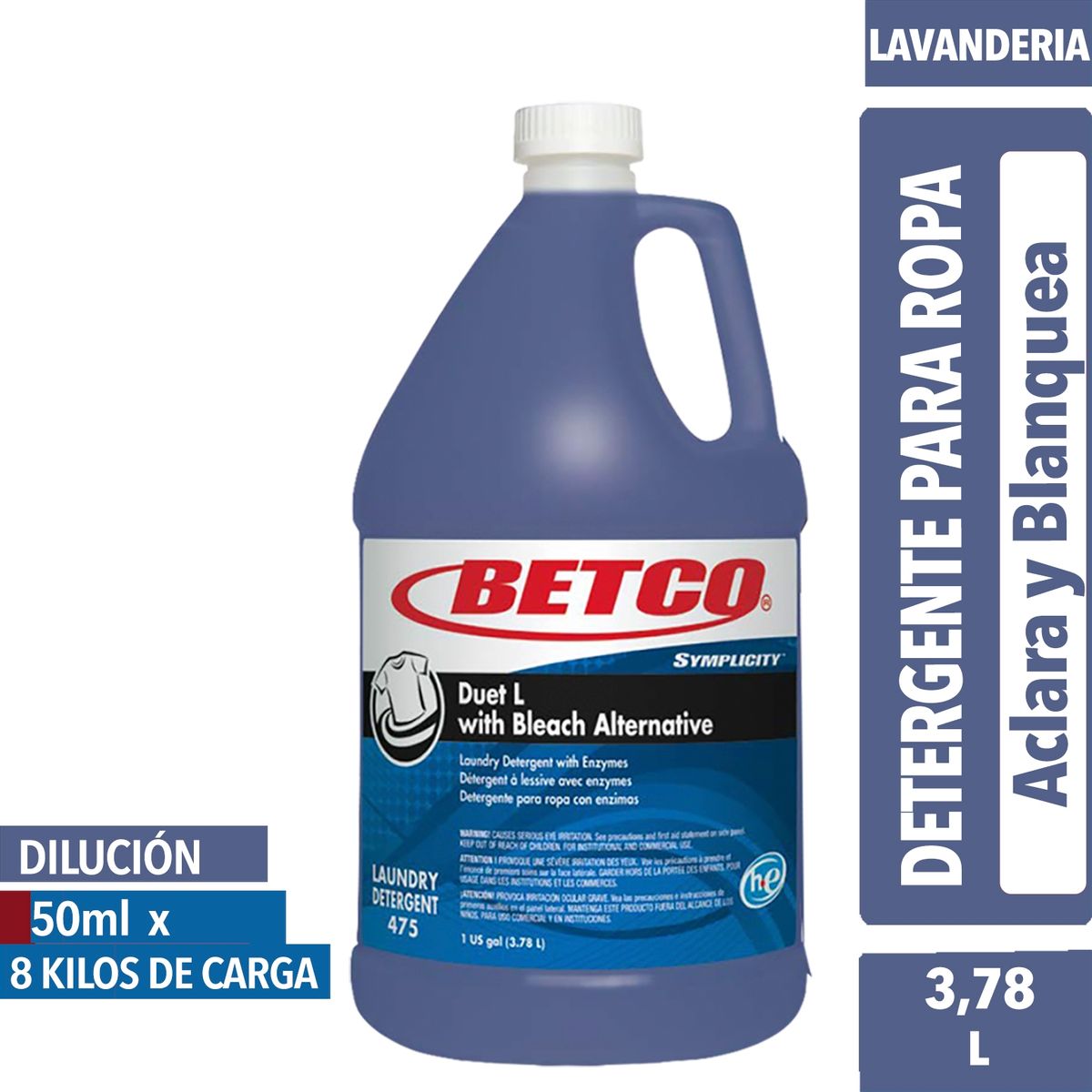 BETCO - Detergente Para Ropa Con Blanqueador 4L