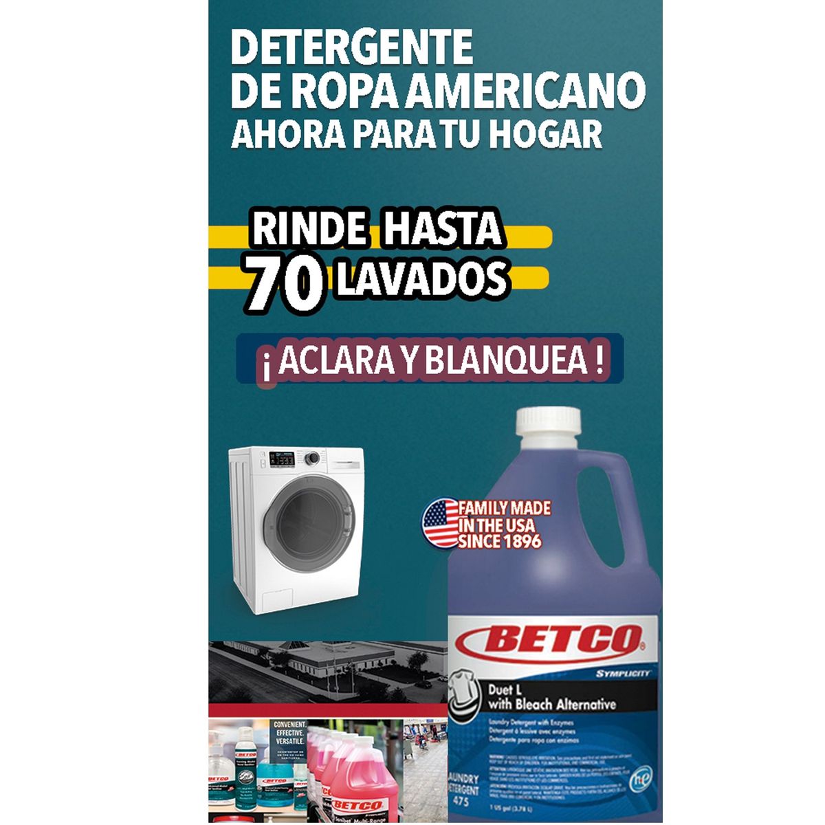 BETCO - Detergente Para Ropa Con Blanqueador 4L