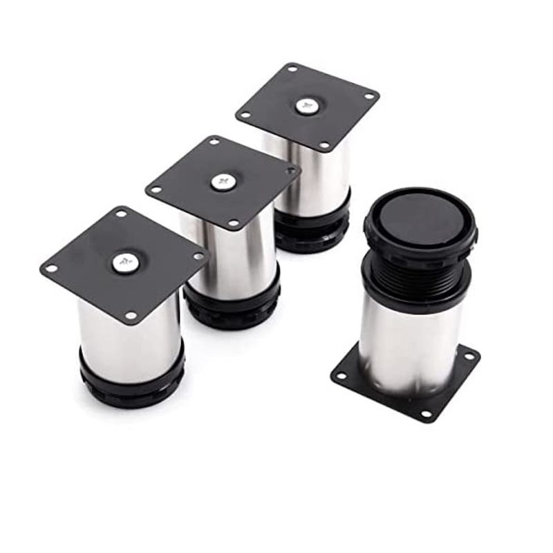 GENERICO - Patas Cortas Metálicas 100x50 mm Pack 4 Unidades
