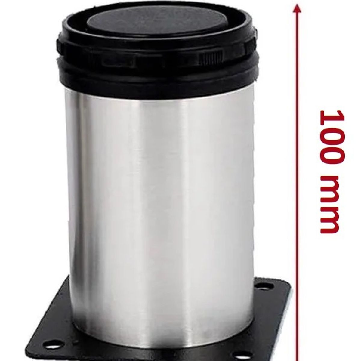 GENERICO - Patas Cortas Metálicas 100x50 mm Pack 4 Unidades