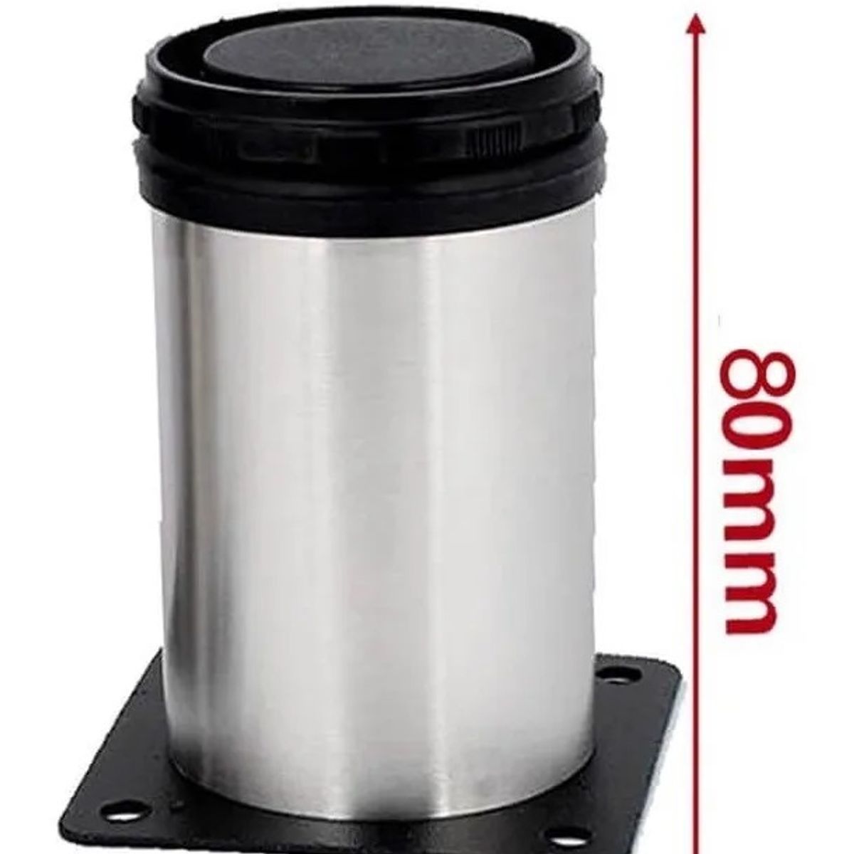 GENERICO - Patas Cortas Metálicas 80x50 mm Pack 4 Unidades