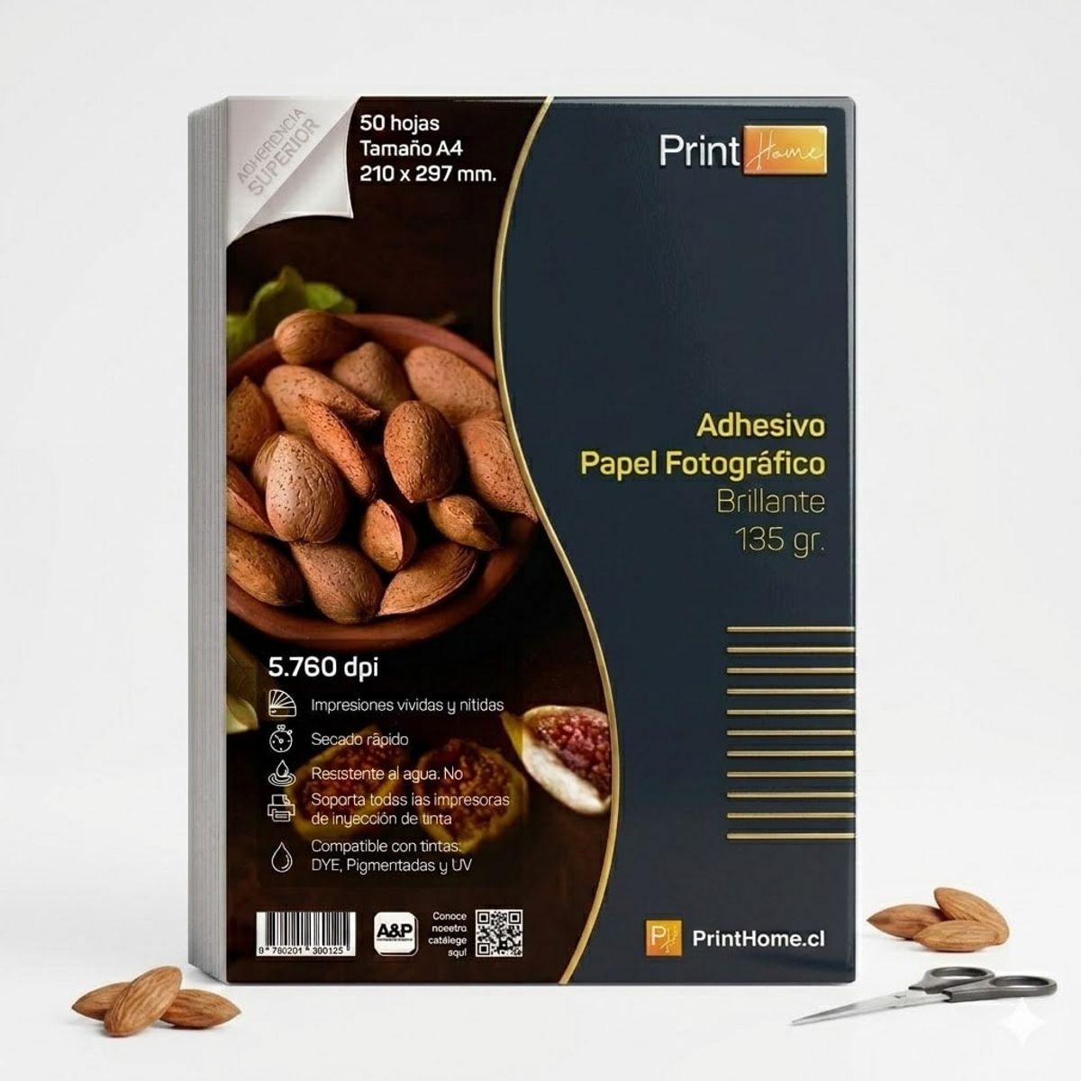 GENERICO - Papel Fotográfico Adhesivo Glossy 135 g A3 X 50 Hojas