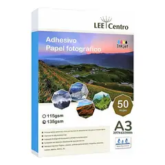 GENERICO - Papel Fotográfico Adhesivo Glossy 135 g A3 X 50 Hojas